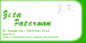 zita paterman business card